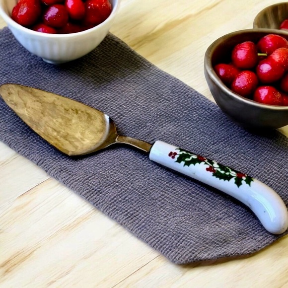 Ceramic Christmas Handle Pie Server 18/8 Stainless Steel Japan Cake Utensil - Picture 2 of 11